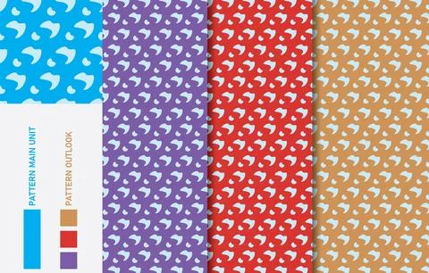 Colorful Seamless textile cloth pattern collection vector illustration Stock-Illustration