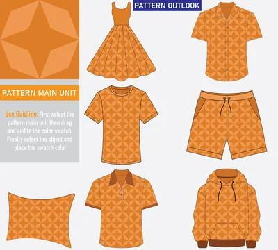 Colorful seamless textile cloth pattern collection vector illustration Illustrazione stock