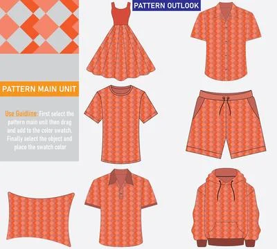 Colorful seamless textile cloth pattern collection vector illustration Stock Illustration