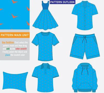 Colorful seamless textile cloth pattern collection vector illustration Stock Illustration