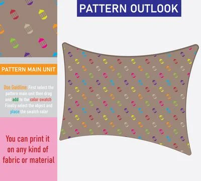 Colorful seamless textile cloth pattern collection vector illustration Illustrazione stock