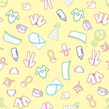 Colorful seamless toys pattern. Stock Illustration