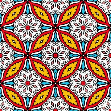 Colorful seamless vector flower pattern design. Stock Illustration