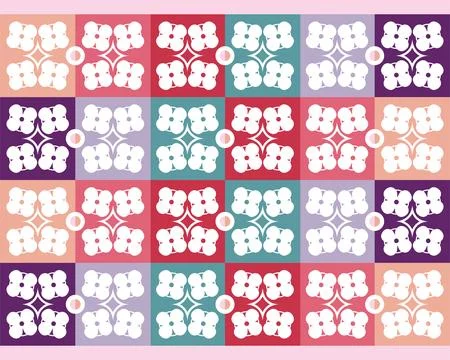 Colorful seamless vector pattern with flowers Stock Illustration