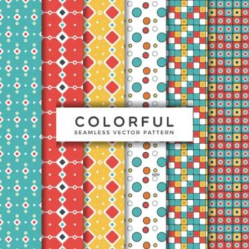 Colorful Seamless Vector Patterns Stockillustratie