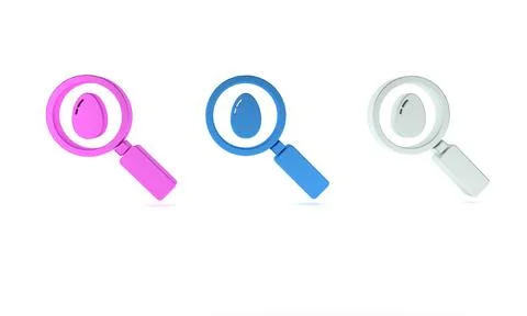 Colorful Search and easter egg icon isolated on white background. Happy Eas.. Stock Illustration