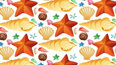 Colorful Seashell Pattern Animation Stock Footage 301496930
