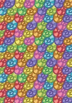 Colorful Seashells Pattern Abstract Vector Background 스톡 일러스트