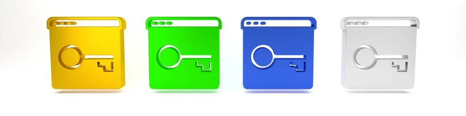 Colorful Secure your site with HTTPS, SSL icon isolated on white background.. Ilustración de archivo