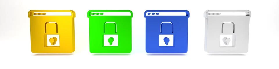 Colorful Secure your site with HTTPS, SSL icon isolated on white background.. Illustration