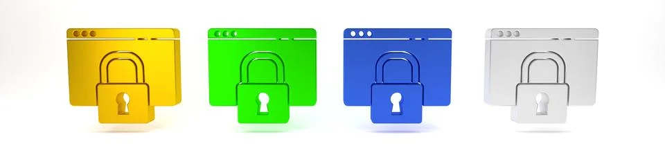 Colorful Secure your site with HTTPS, SSL icon isolated on white background.. Stock Photos