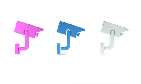 Colorful Security camera icon isolated on white background. Minimalism conc.. Stock Illustration