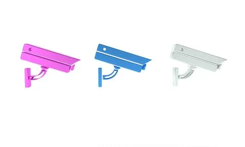 Colorful Security camera icon isolated on white background. Minimalism conc.. Stock Illustration