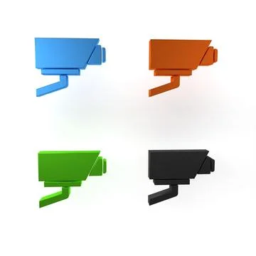 Colorful Security camera icon isolated on white background. Minimalism conc.. Stock Illustration