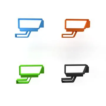 Colorful Security camera icon isolated on white background. Minimalism conc.. Illustrazione stock