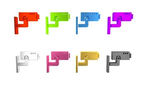 Colorful Security camera icon isolated on white background. Minimalism conc.. Stock Illustration