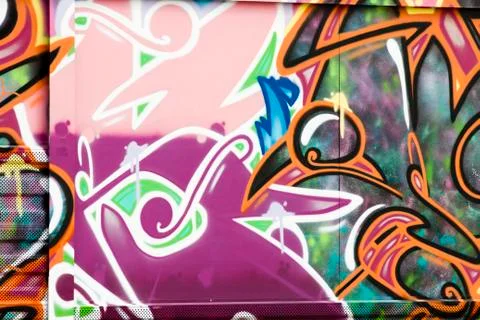 Colorful segment of a graffiti in spain Stock Illustration