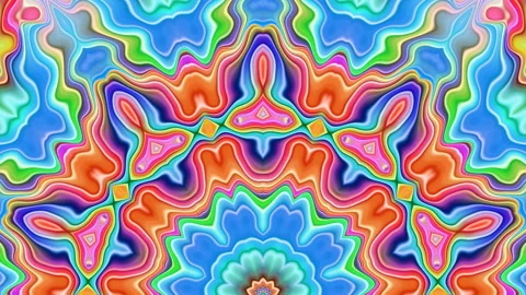Colorful semicircular mosaic pattern motion transition in vivid hues Stock Footage 326072294