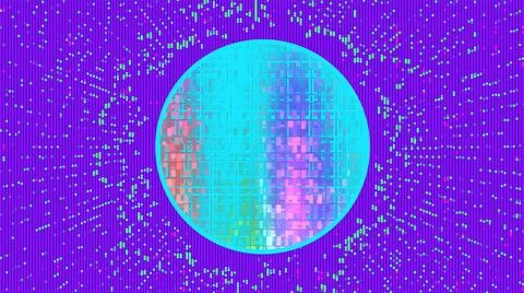 Colorful Semiconductor Silicon Wafer with Microchip Grid Pattern Stock Illustration