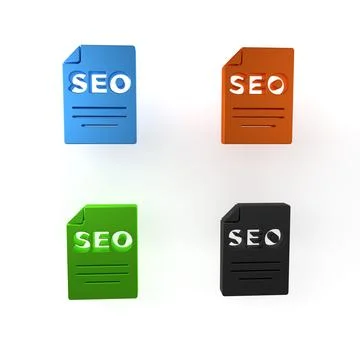 Colorful SEO optimization icon isolated on white background. Minimalism con.. Stock Illustration