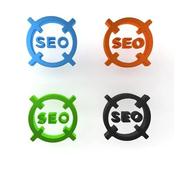 Colorful SEO optimization icon isolated on white background. Minimalism con.. Stock Illustration