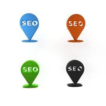Colorful SEO optimization icon isolated on white background. Minimalism con.. Stock Illustration