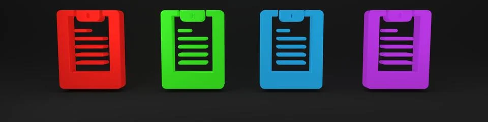 Colorful Server, Data report icon isolated on black background. Minimalism .. Stock Illustration