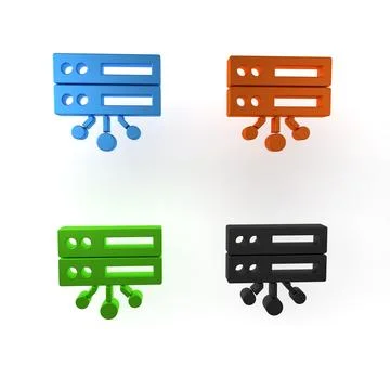 Colorful Server, Data, Web Hosting icon isolated on white background. Minim.. 스톡 일러스트