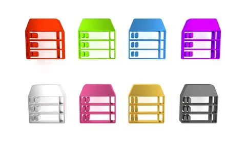 Colorful Server, Data, Web Hosting icon isolated on white background. Minim.. イラスト素材