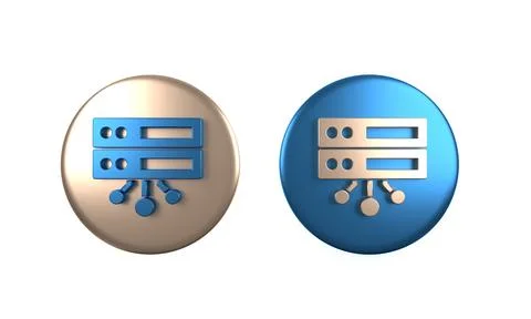 Colorful Server, Data, Web Hosting icon isolated on white background. Circl.. Stock Illustration