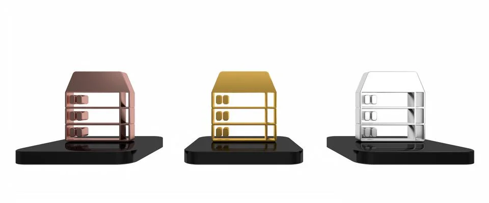 Colorful Server, Data, Web Hosting icon isolated on white background. Minim.. Illustrazione stock