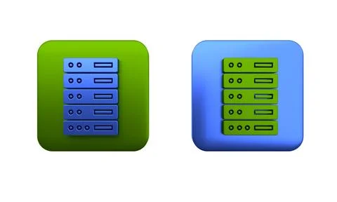 Colorful Server, Data, Web Hosting icon isolated on white background. Squar.. Illustrazione stock