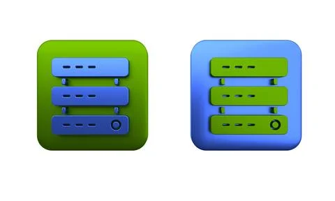 Colorful Server, Data, Web Hosting icon isolated on white background. Squar.. Illustrazione stock