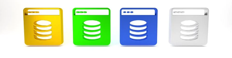 Colorful Server, Data, Web Hosting icon isolated on white background. Minim.. 스톡 일러스트