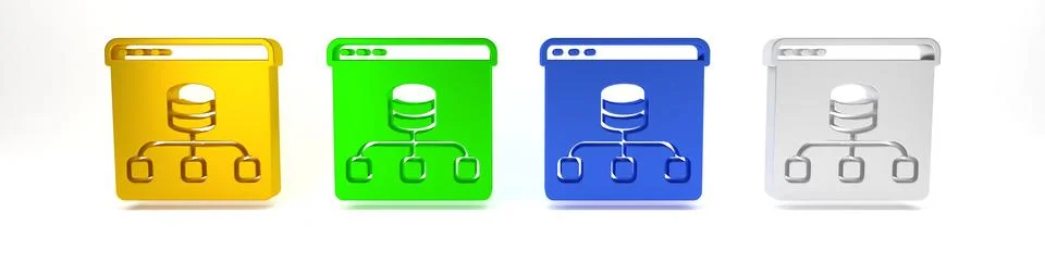 Colorful Server, Data, Web Hosting icon isolated on white background. Minim.. イラスト素材