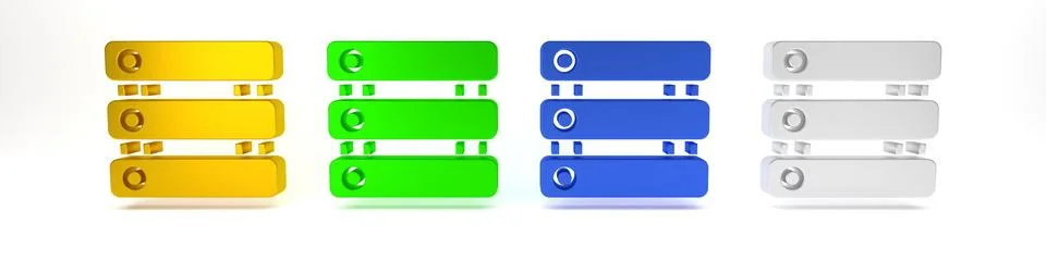 Colorful Server, Data, Web Hosting icon isolated on white background. Minim.. イラスト素材