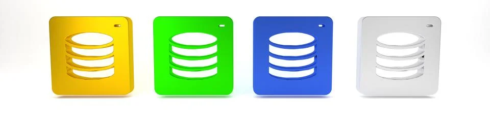 Colorful Server, Data, Web Hosting icon isolated on white background. Minim.. イラスト素材