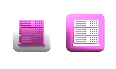 Colorful Server, Data, Web Hosting icon isolated on white background. Squar.. 스톡 일러스트
