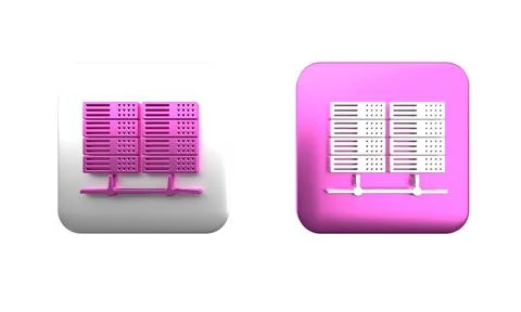 Colorful Server, Data, Web Hosting icon isolated on white background. Squar.. Illustrazione stock