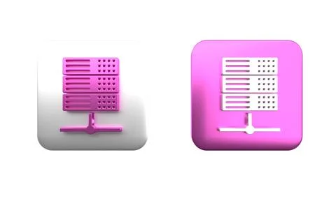 Colorful Server, Data, Web Hosting icon isolated on white background. Squar.. 스톡 일러스트