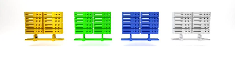 Colorful Server, Data, Web Hosting icon isolated on white background. Minim.. Stock Photos