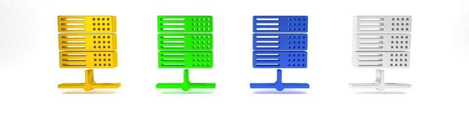 Colorful Server, Data, Web Hosting icon isolated on white background. Minim.. 스톡 사진