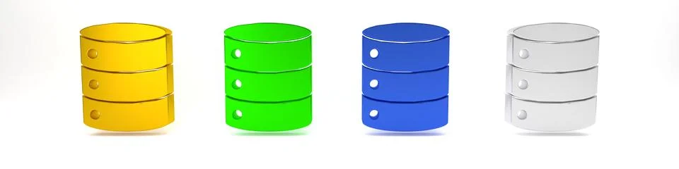 Colorful Server, Data, Web Hosting icon isolated on white background. Minim.. Stock Photos