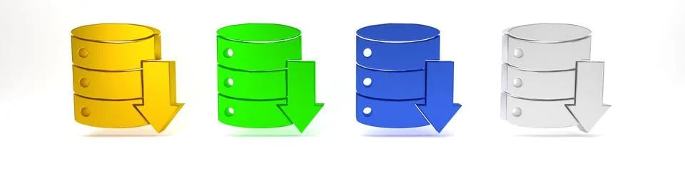 Colorful Server, Data, Web Hosting icon isolated on white background. Minim.. Stock Photos