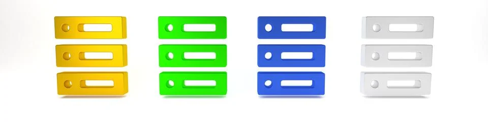 Colorful Server, Data, Web Hosting icon isolated on white background. Minim.. 写真素材