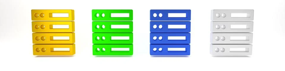 Colorful Server, Data, Web Hosting icon isolated on white background. Minim.. Stock Photos