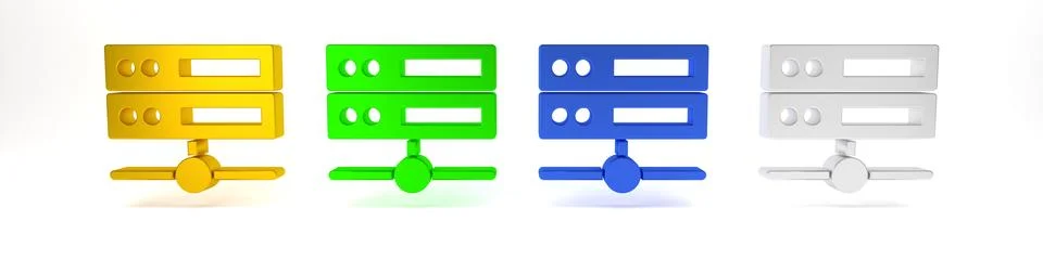 Colorful Server, Data, Web Hosting icon isolated on white background. Minim.. Stock Photos