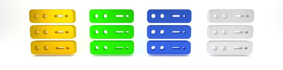 Colorful Server, Data, Web Hosting icon isolated on white background. Minim.. Stock Photos