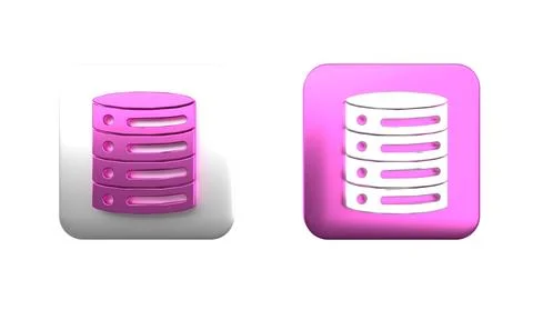 Colorful Server, Data, Web Hosting icon isolated on white background. Squar.. Stock Photos