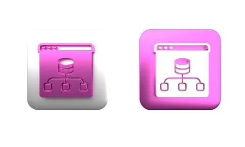 Colorful Server, Data, Web Hosting icon isolated on white background. Squar.. 写真素材